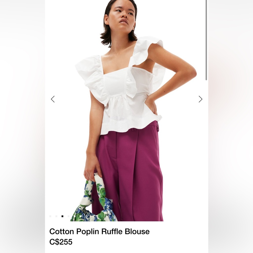 Ganni ruffle blouse S